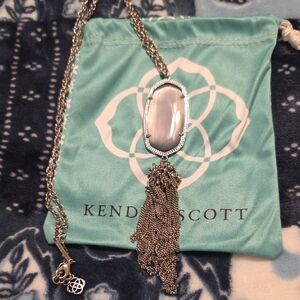 Kendra Scott Silver Necklace with Gray Pendant